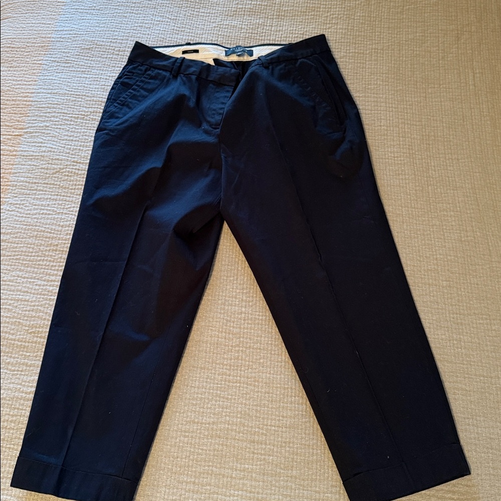 Talbots Signature Boot Cut Trouser navy blue Pants Petite Size 10